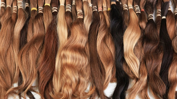 selection of hair extensions arranged side-by-side